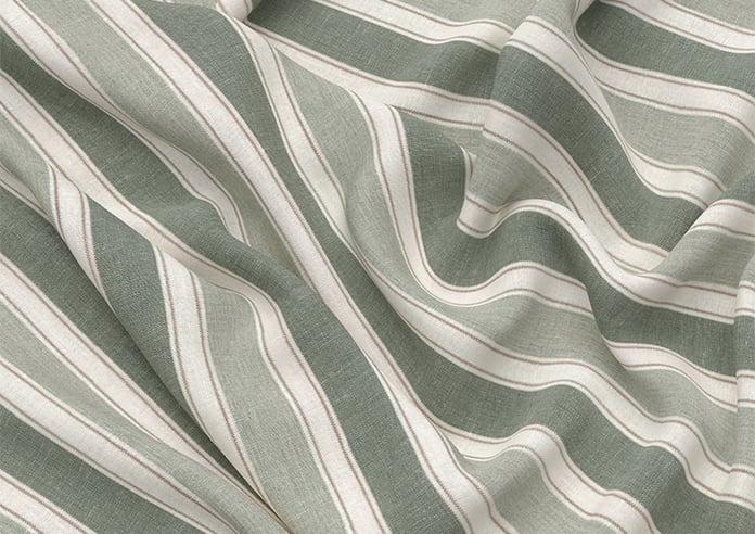 Port Laurent Stripe, Willow Green - Twist&Fit Roman Blind - Image 4